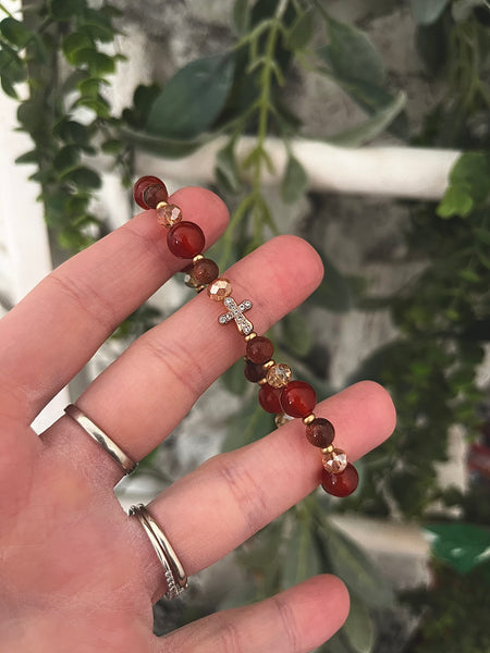 Rust Cross Bracelet