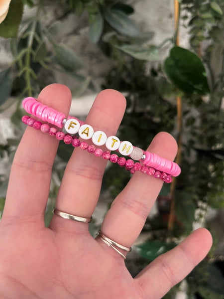 Pink Faith Bracelet Set