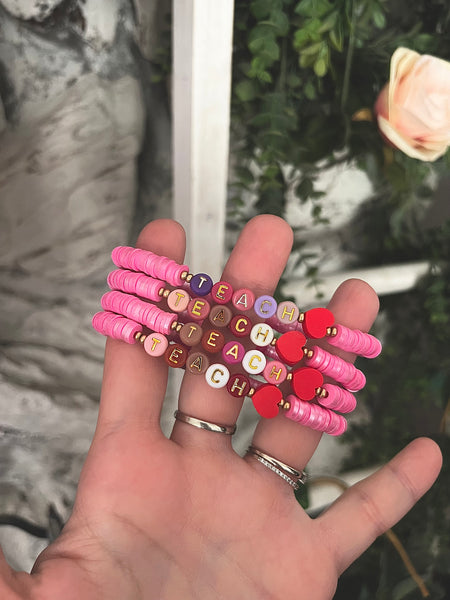 Pink TEACH Bracelet