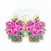 Leopard Rose Bouquet Earrings